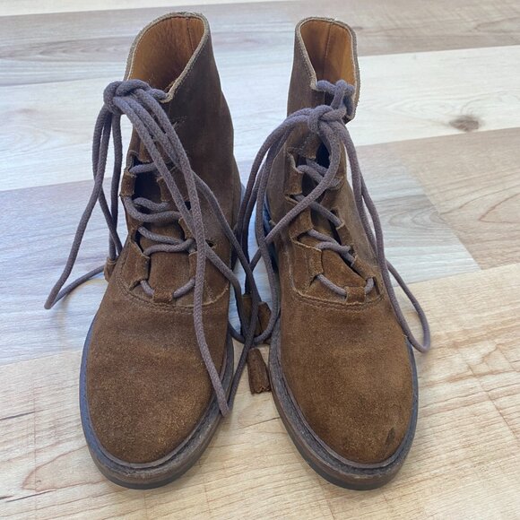 Vintage POLO Country Ralph Lauren Women's Suede Lace Up Prairie Boots Size 6B - Picture 2 of 14